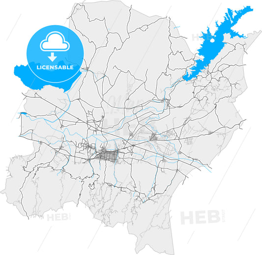 Salihli, Manisa, Turkey, high quality vector map