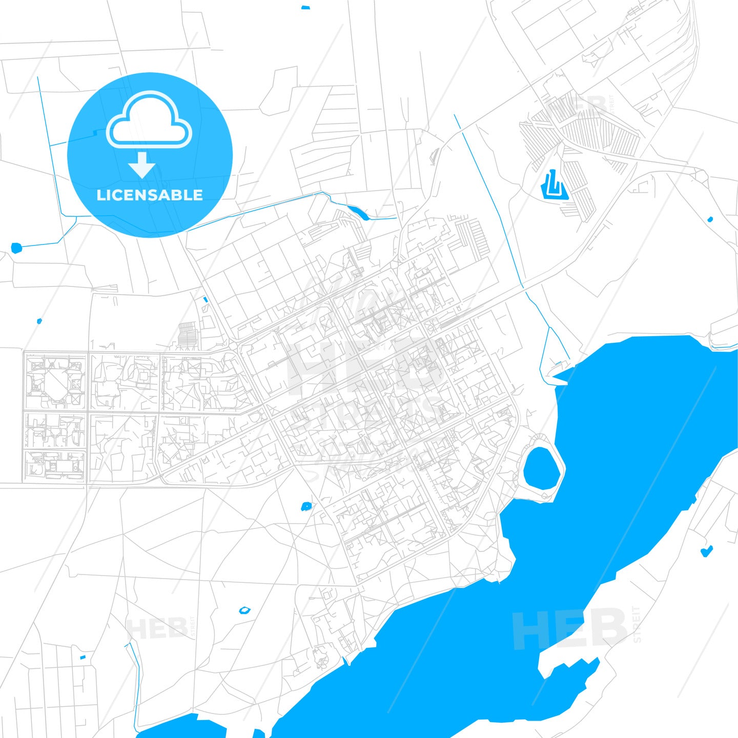 Salihorsk, Belarus bright two-toned vector map