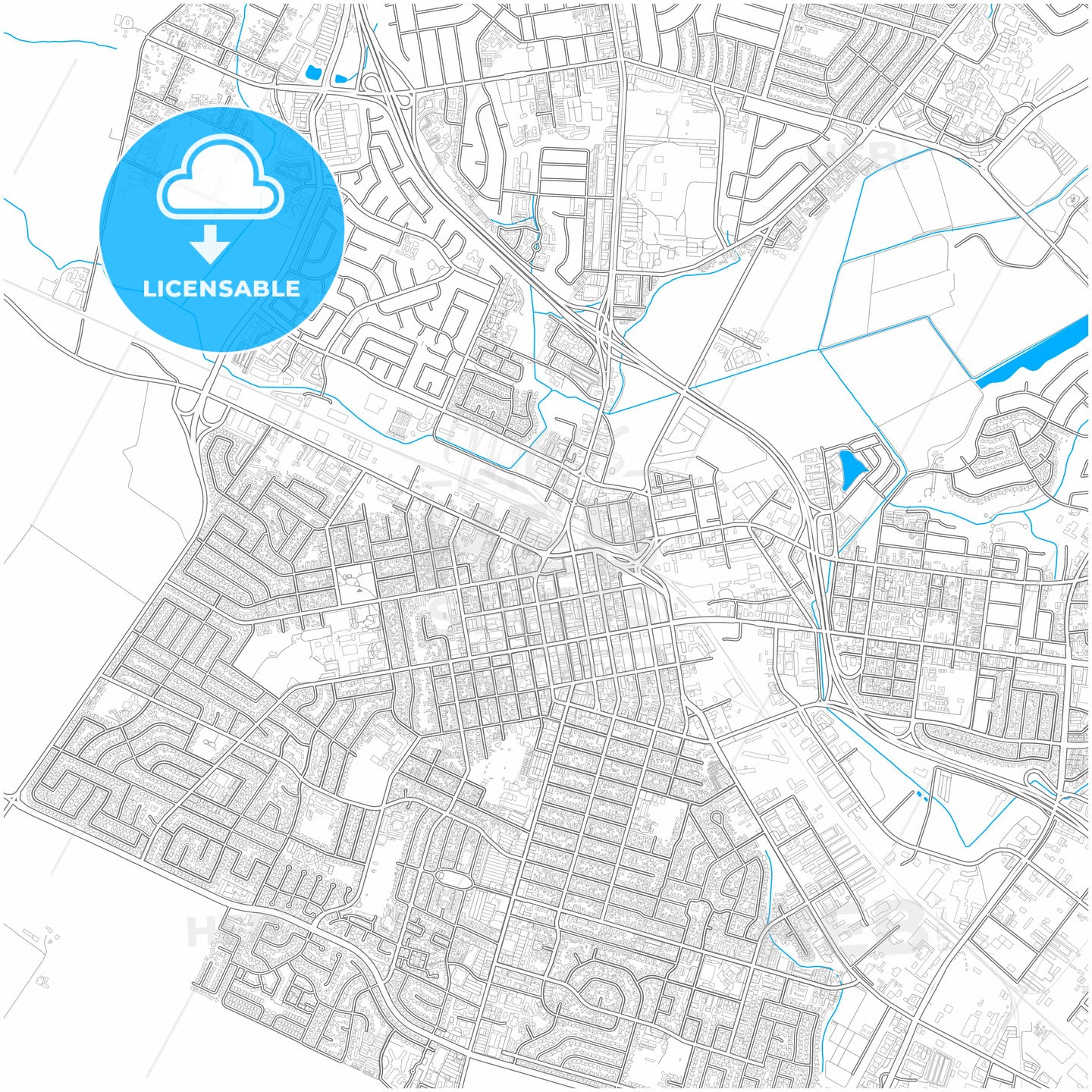 Salinas, California, United States, city map with high quality roads.