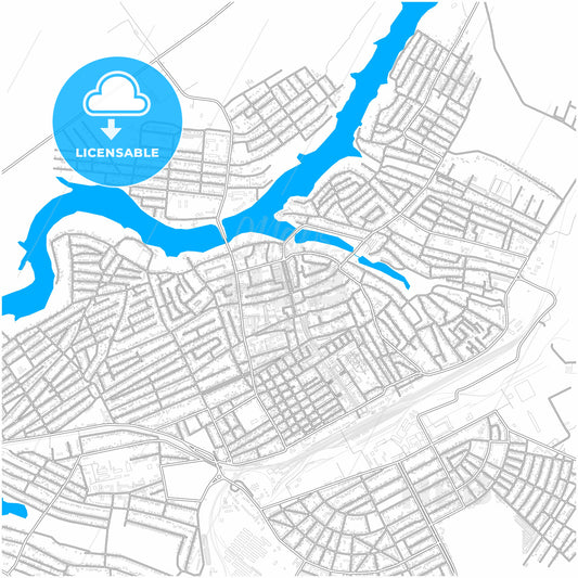 Salsk, Rostov Oblast, Russia, city map with high quality roads.