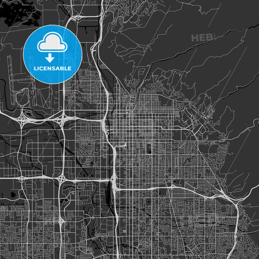 Salt Lake City, Utah - Area Map - Dark