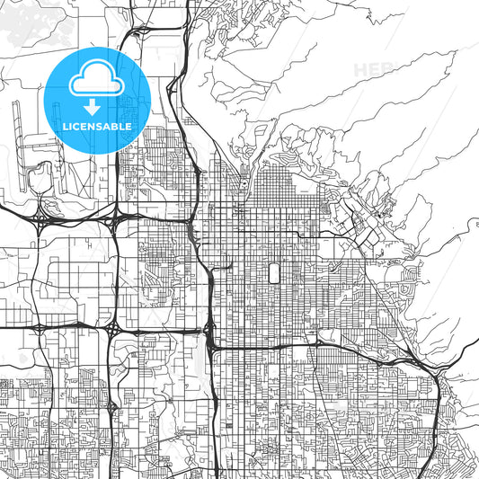 Salt Lake City, Utah - Area Map - Light