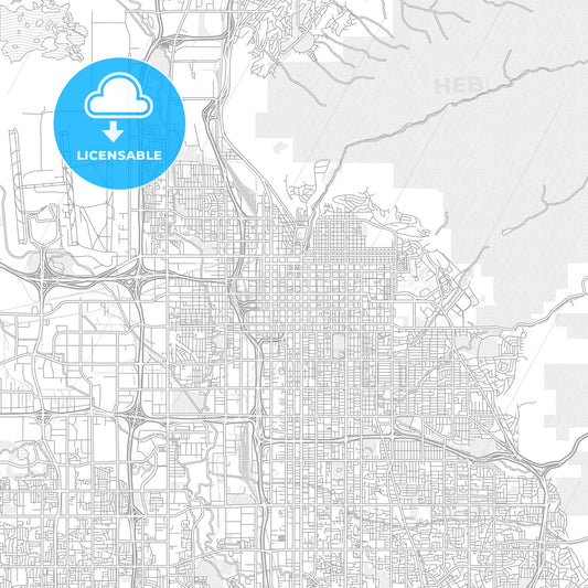 Salt Lake City, Utah, USA, bright outlined vector map