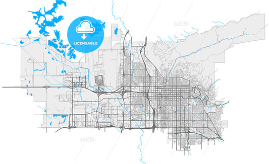 Salt Lake City, Utah, United States, high quality vector map