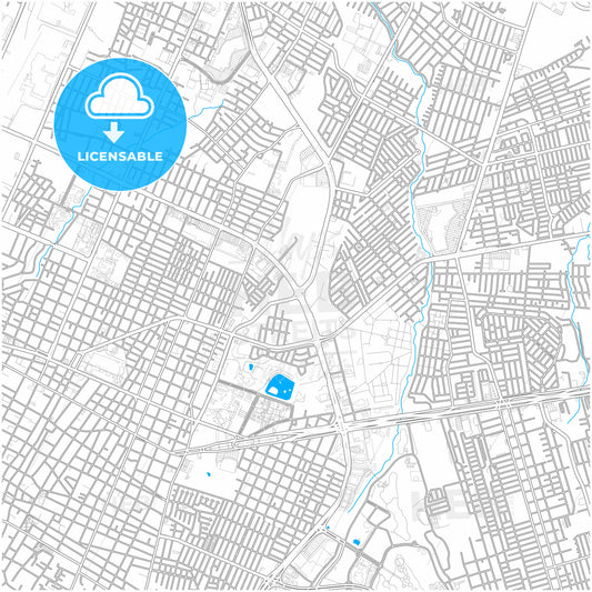 Saltillo, Coahuila, Mexico, city map with high quality roads.