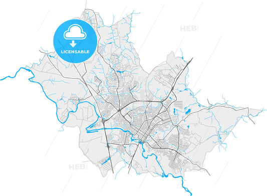 Salto, Brazil, high quality vector map