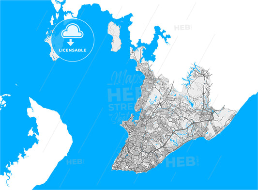 Salvador, Brazil, high quality vector map
