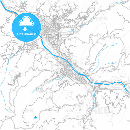 Sama, Asturias, Spain, city map with high quality roads.