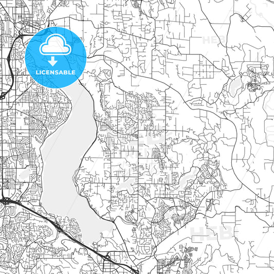 Sammamish, Washington - Area Map - Light