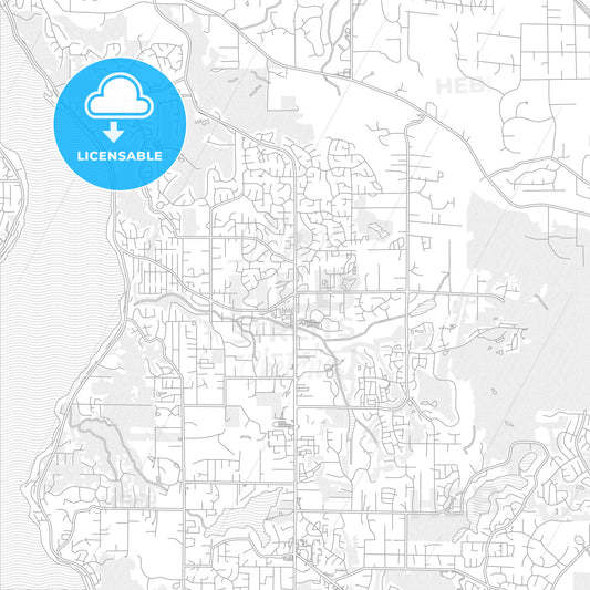 Sammamish, Washington, USA, bright outlined vector map