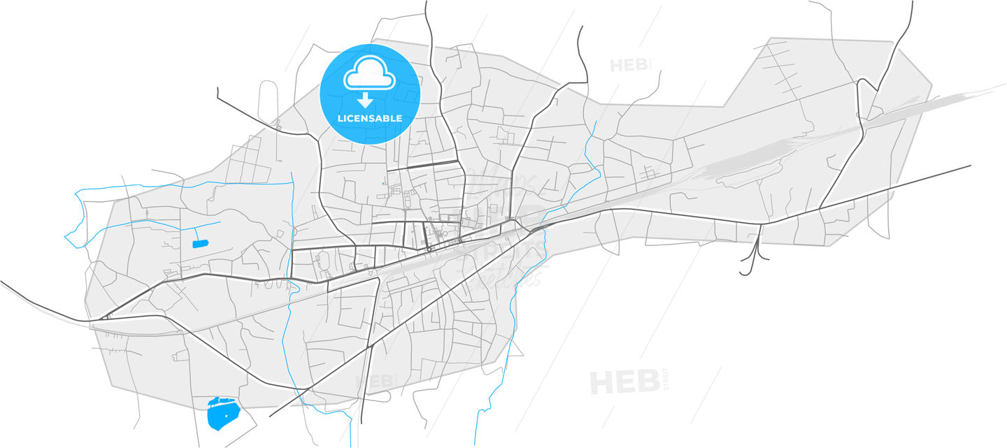 Samtredia, Imereti, Georgia, high quality vector map