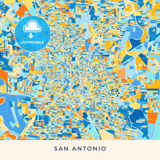 San Antonio colorful map poster template