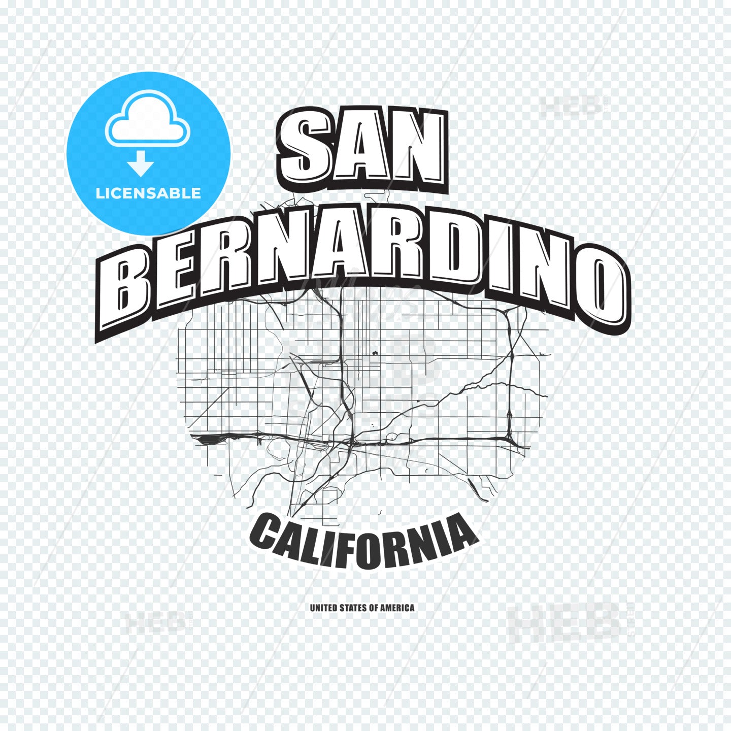 San Bernardino, California, logo artwork – instant download