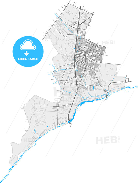 San Bernardo, Chile, high quality vector map