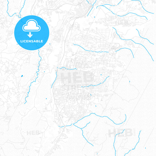 San Cristobal, Venezuela PDF vector map with water in focus