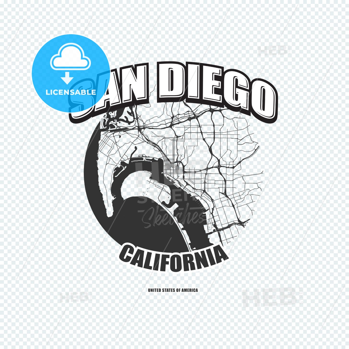 San Diego, California, logo artwork – instant download