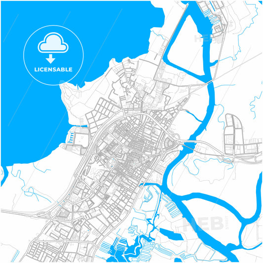 San Fernando, Cádiz, Spain, city map with high quality roads.