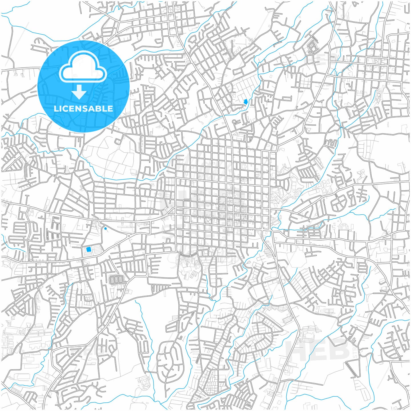 San Francisco, Heredia, Costa Rica, city map with high quality roads.