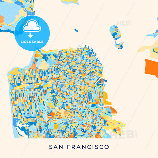 San Francisco colorful map poster template