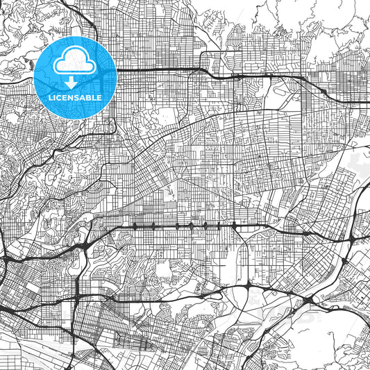 San Gabriel, California - Area Map - Light