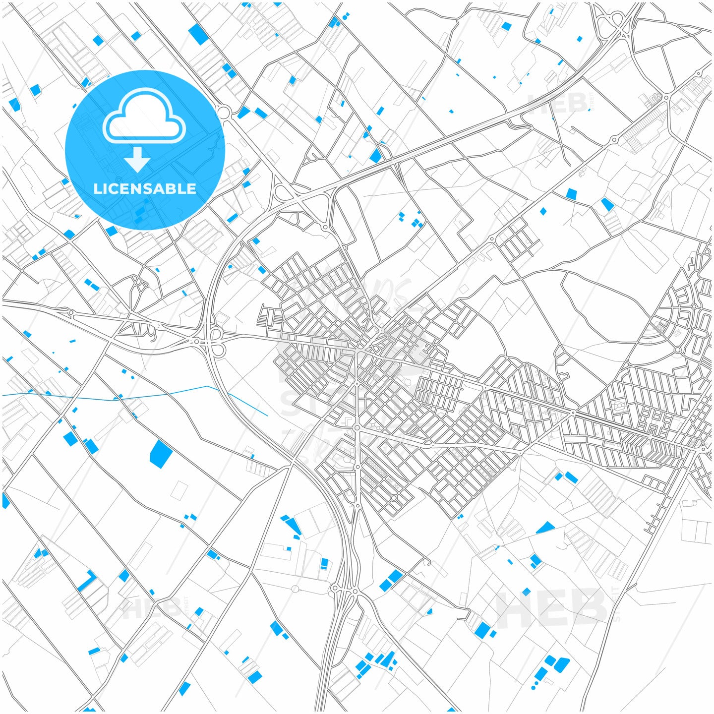 San Javier, Murcia, Spain, city map with high quality roads.