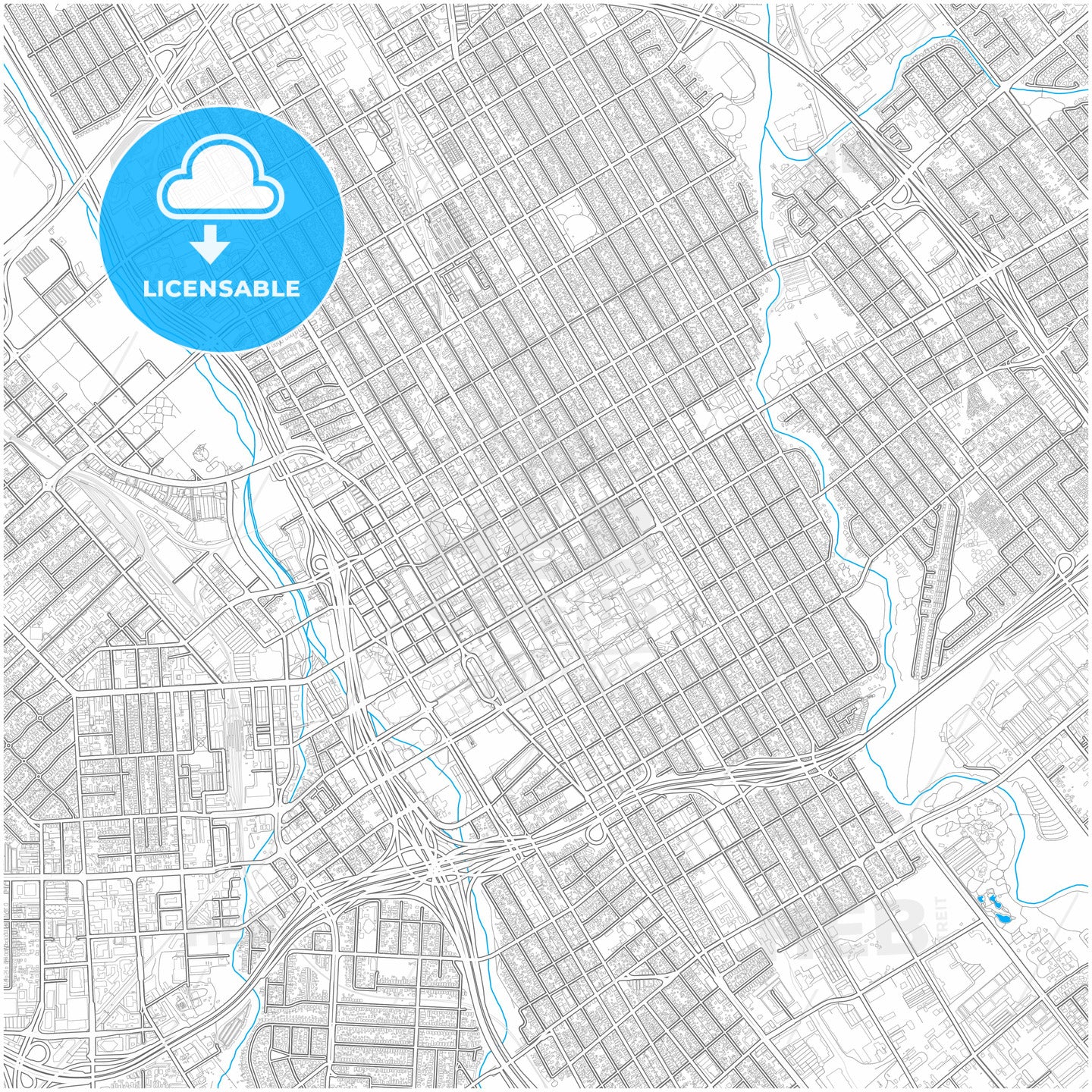 San Jose, California, United States, city map with high quality roads.