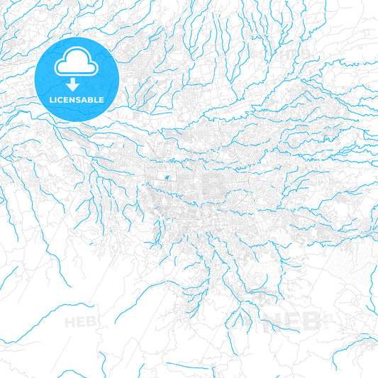 San José, Costa Rica PDF vector map with water in focus