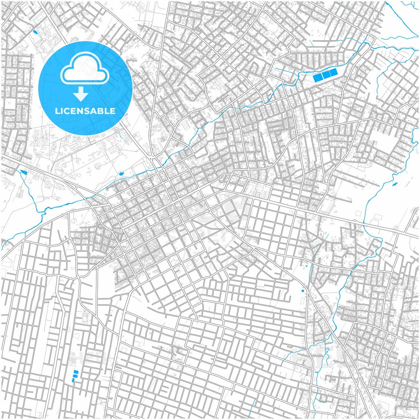 San Lorenzo, Paraguay, city map with high quality roads.