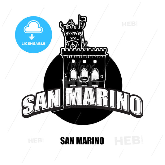 San Marino Castle black and white logo – instant download