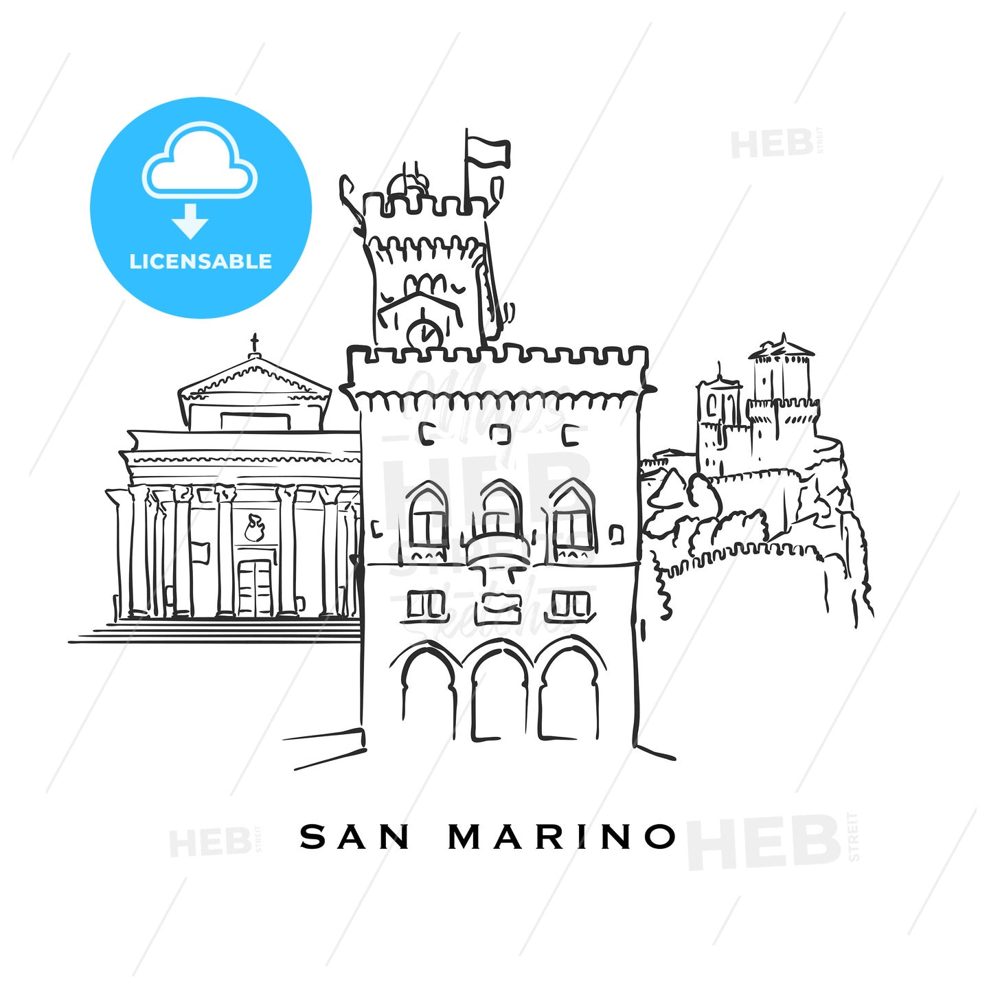 San Marino famous architecture – instant download