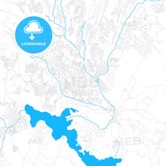 San Miguel Petapa, Guatemala PDF vector map with water in focus