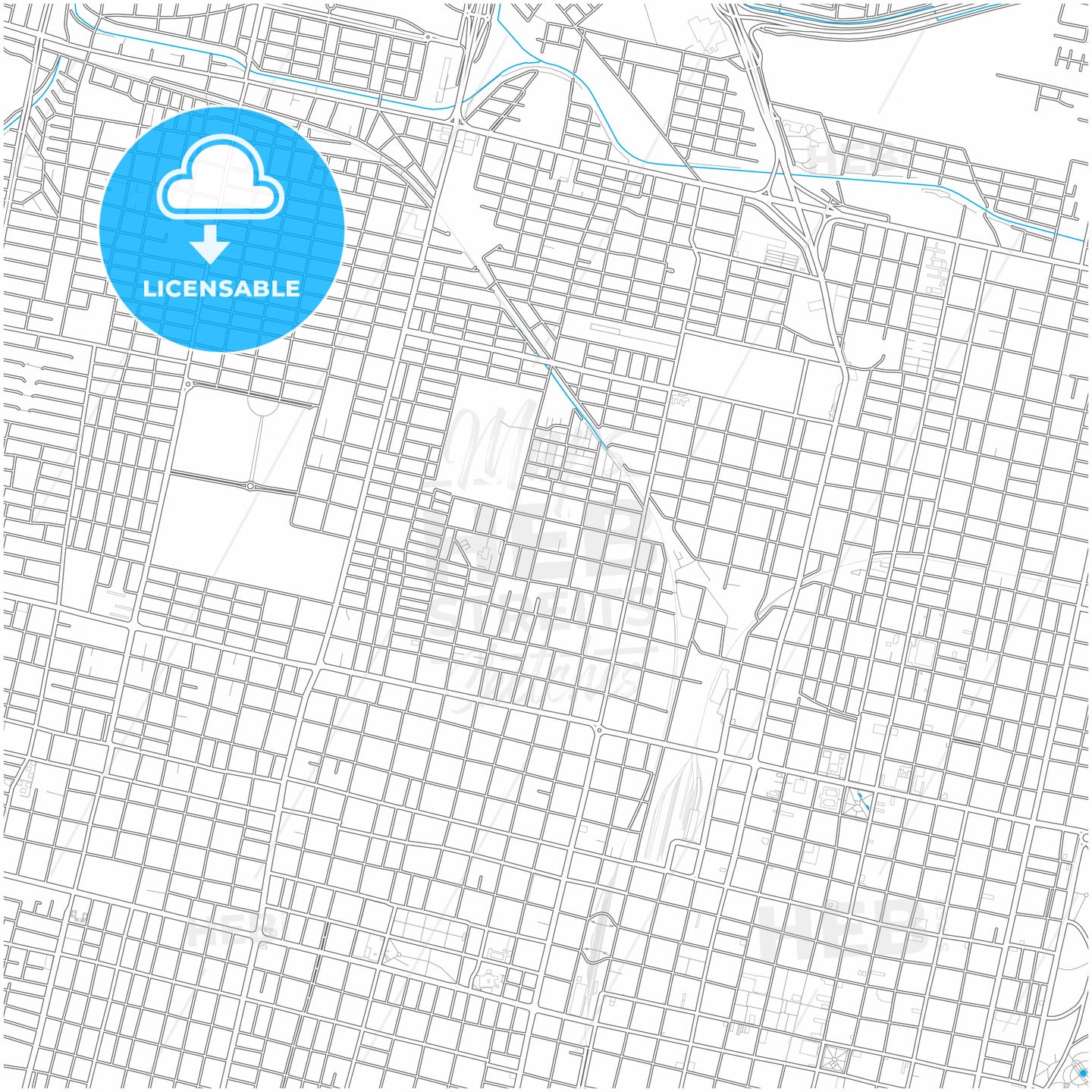 San Miguel de Tucuman, Argentina, city map with high quality roads.