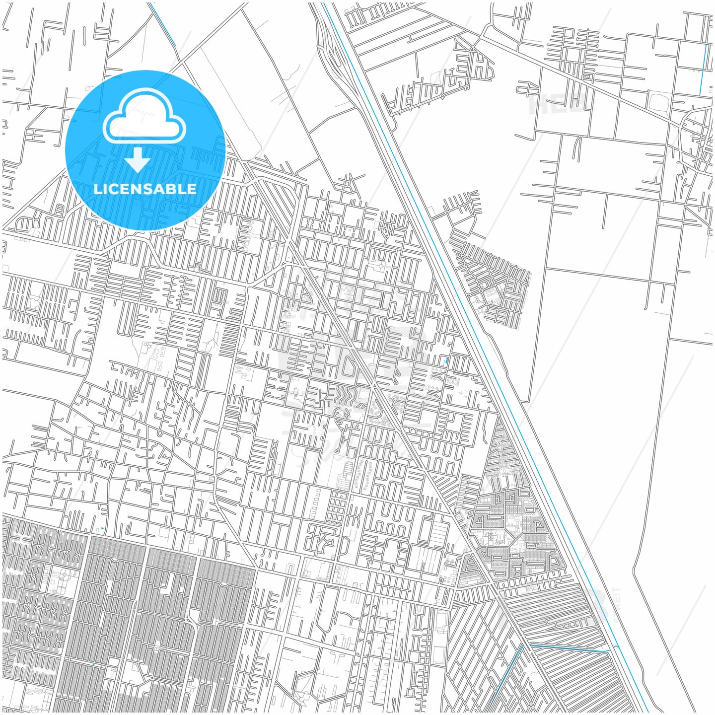 San Pablo de las Salinas, México, Mexico, city map with high quality roads.