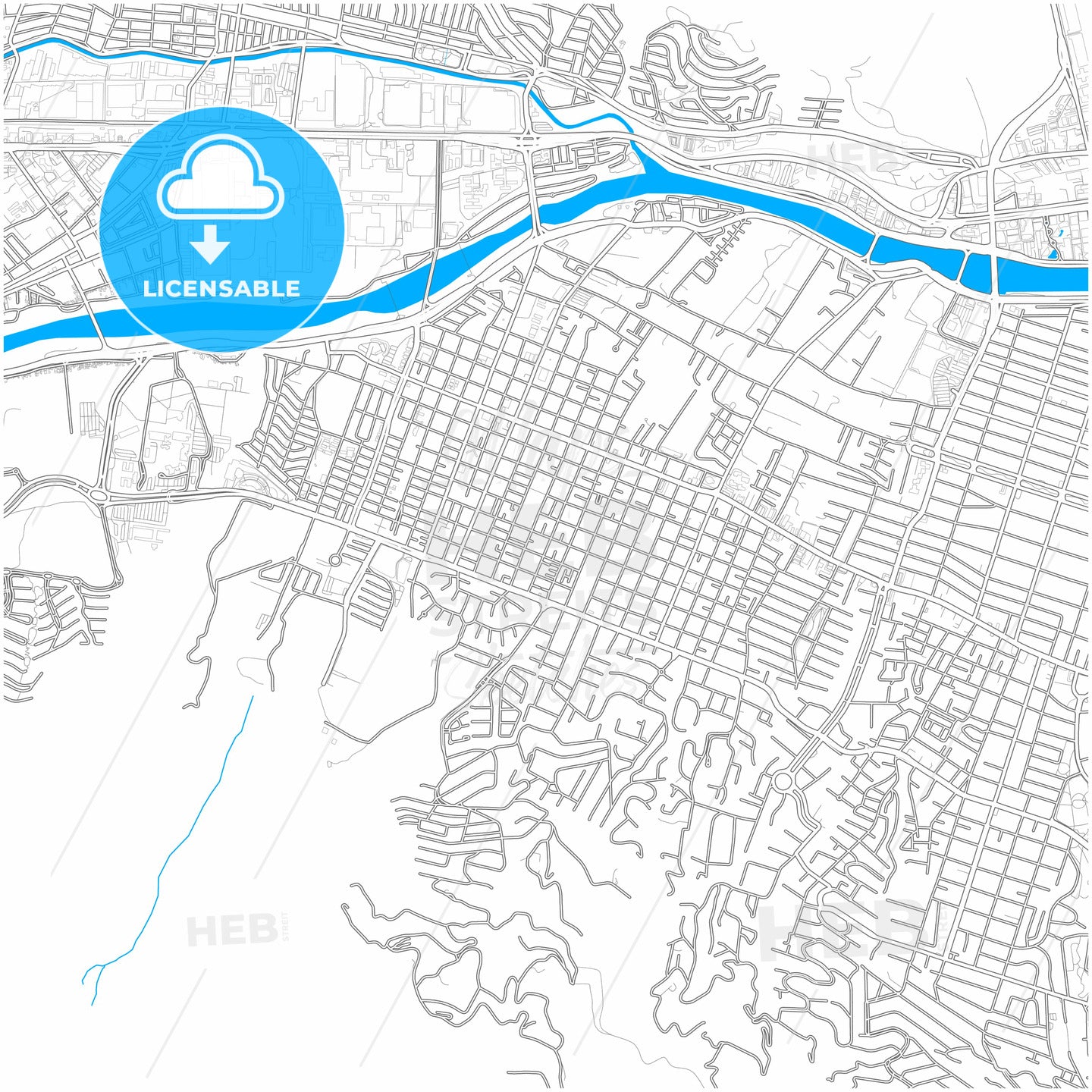 San Pedro Garza García, Nuevo León, Mexico, city map with high quality roads.