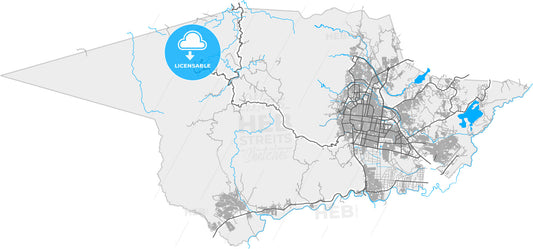 San Pedro Sula, Cortés, Honduras, high quality vector map