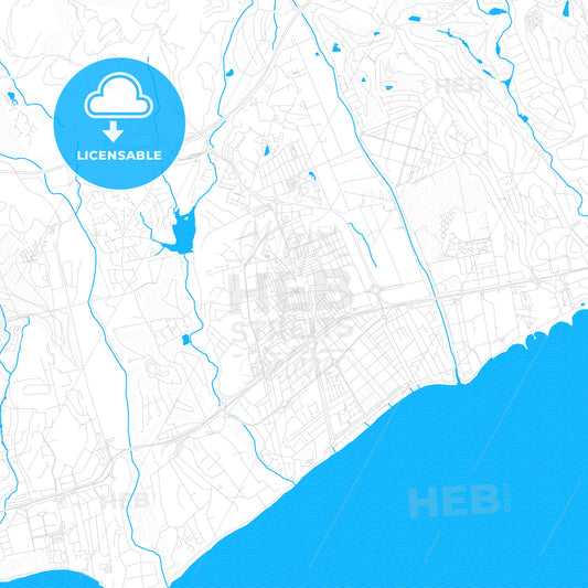 San Pedro de Alcántara, Spain PDF vector map with water in focus