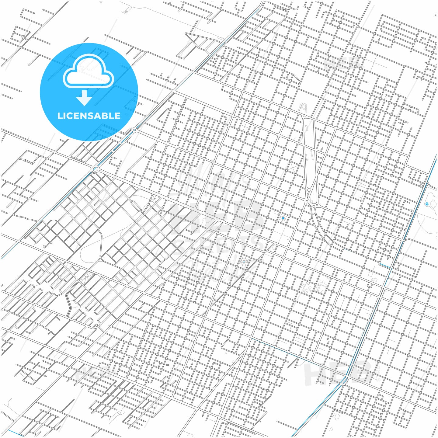 San Rafael, Argentina, city map with high quality roads.