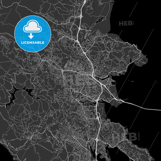 San Rafael, California - Area Map - Dark