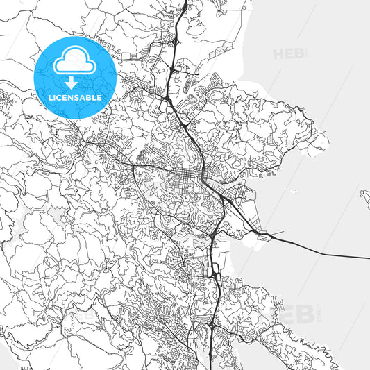 San Rafael, California - Area Map - Light