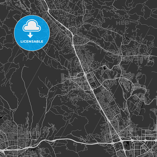 San Ramon, California - Area Map - Dark