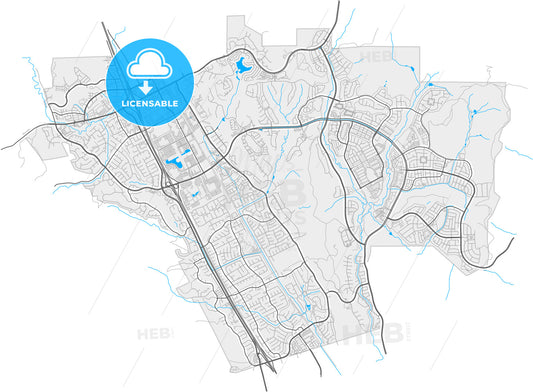 San Ramon, California, United States, high quality vector map