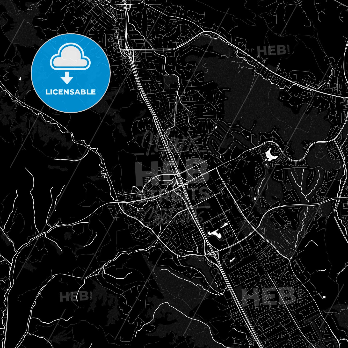 San Ramon Outline Map San Ramon, California, United States, Pdf Vector Map Black And White ...