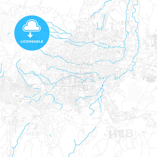 San Salvador, El Salvador PDF vector map with water in focus