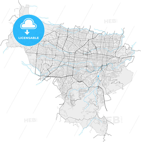 San Salvador, San Salvador, El Salvador, high quality vector map