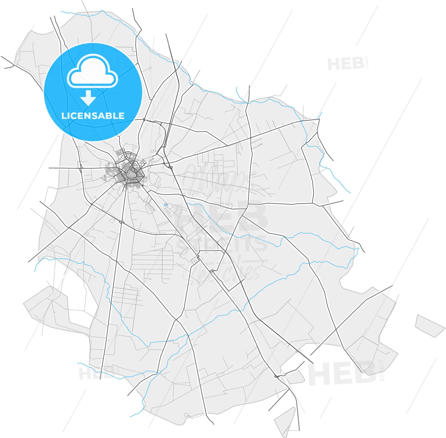 San Severo, Apulia, Italy, high quality vector map