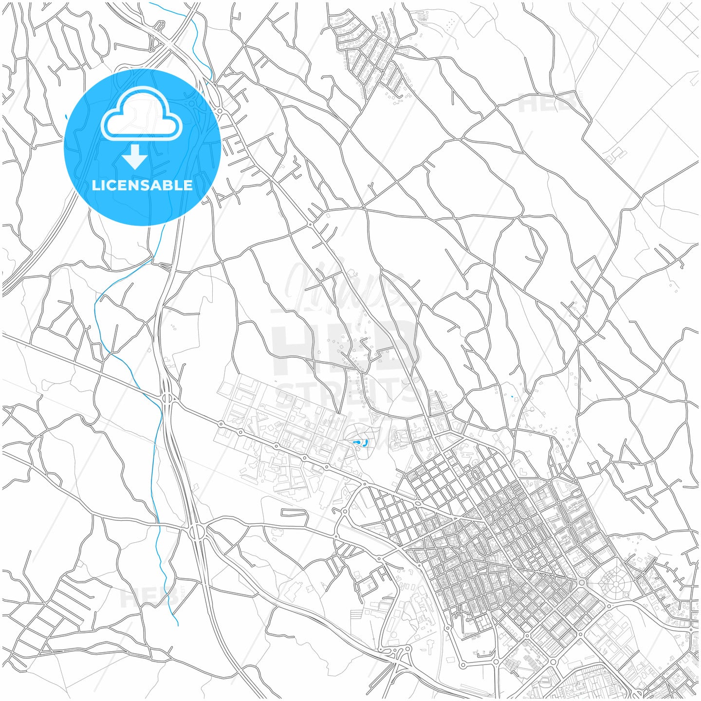 San Vicent del Raspeig, Alicante, Spain, city map with high quality roads.