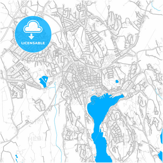 Sandefjord, Vestfold, Norway, city map with high quality roads.