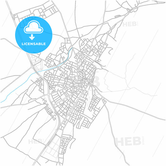 Sandıklı, Afyon, Turkey, city map with high quality roads.