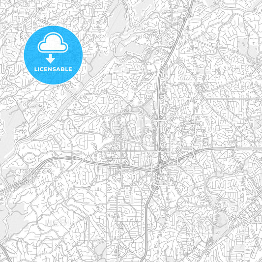 Sandy Springs, Georgia, USA, bright outlined vector map