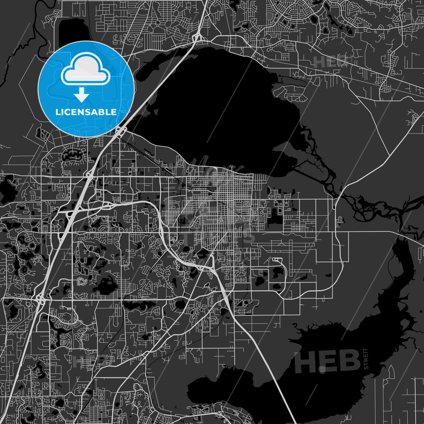 Sanford, Florida - Area Map - Dark